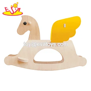 High quality  cute cartoon wooden rocking horse for kids  W16D127
