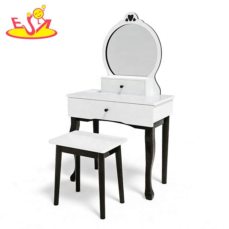 2021 New released girls pink wooden toy makeup table for wholesale W08H140D