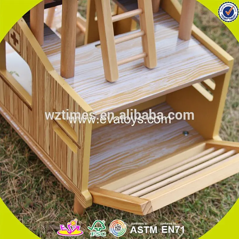 2018 New products indoor children toys wooden treehouse dollhouse W03B059