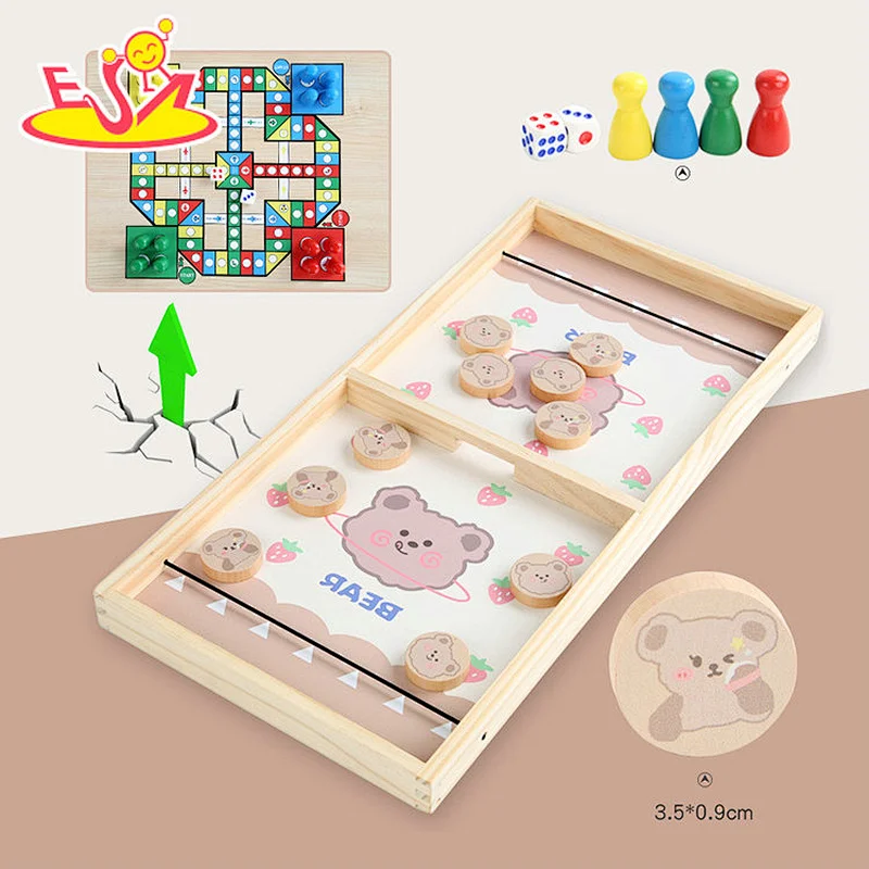 2021 new sale wooden Cherry 2 in 1 ejection chess for children W11A134E