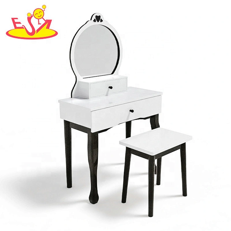 2021 New released girls pink wooden toy makeup table for wholesale W08H140D