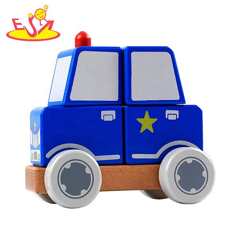 2021 Customize Wooden police car set for kids W04A530