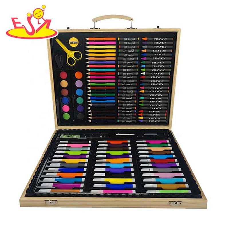 2021 New hottest  150PCS drawing set in wooden case for kids gift W12B184