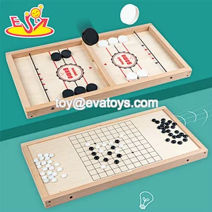 Top sale wooden Bear 2 in 1 ejection chess for children W11A134C