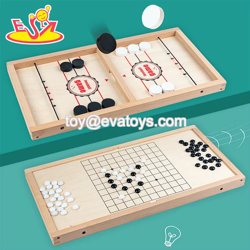 Top sale wooden Bear 2 in 1 ejection chess for children W11A134C