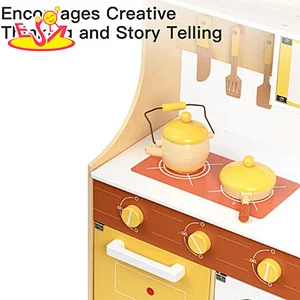 Top sale big kitchen wooden kitchen for pretend play W10C617