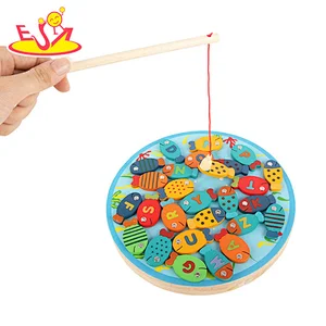 Top sale classical intelligent fishing wooden magnetic toys for kids W01A398