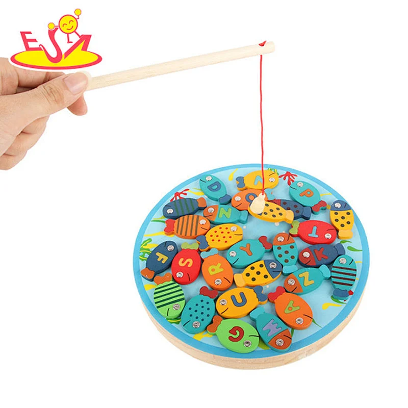Top sale classical intelligent fishing wooden magnetic toys for kids W01A398