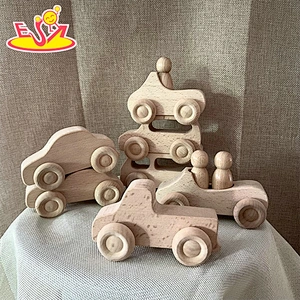 2021 Popular wooden car toys colorful stacking blocks educational building game toys for kids W04A538