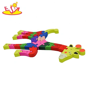Customize kookaburra shape wood mosaic puzzle for toddlers W14I015