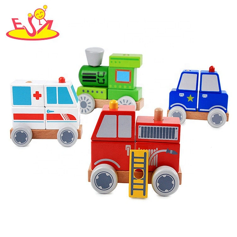 2021 Promotion wooden toy pretend ambulance early educational play set car W04A533
