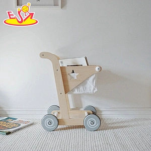 Hot sale preschool wooden baby push walker wooden block car for pretend play W16E170