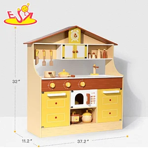 Top sale big kitchen wooden kitchen for pretend play W10C617