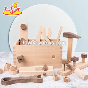 2021 Creative educational  pretend play set hardwood tool box for kids W03D150