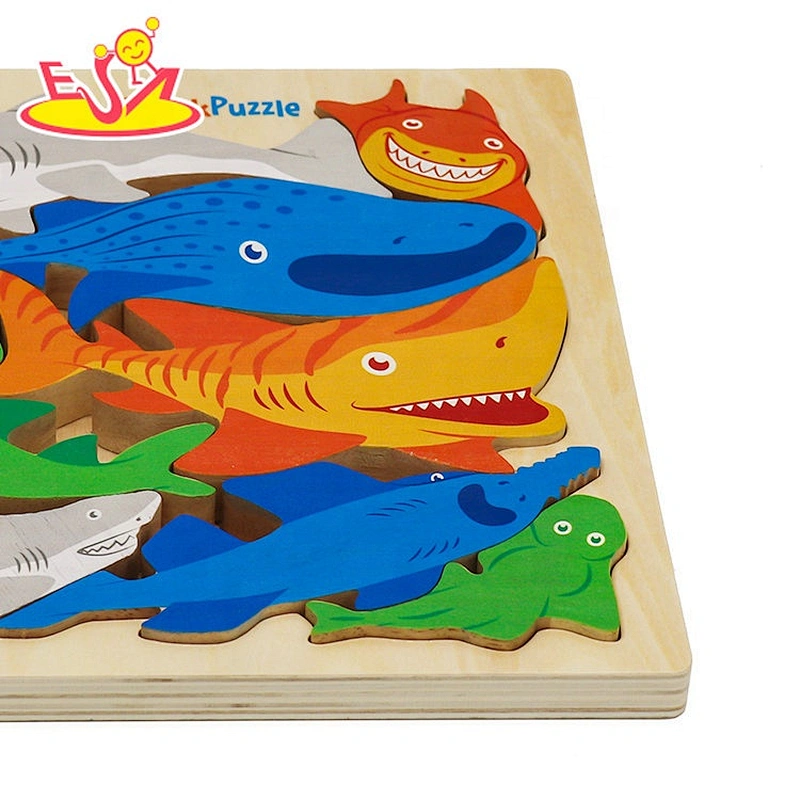 3D hot sale wooden Sharks puzzle W14D227