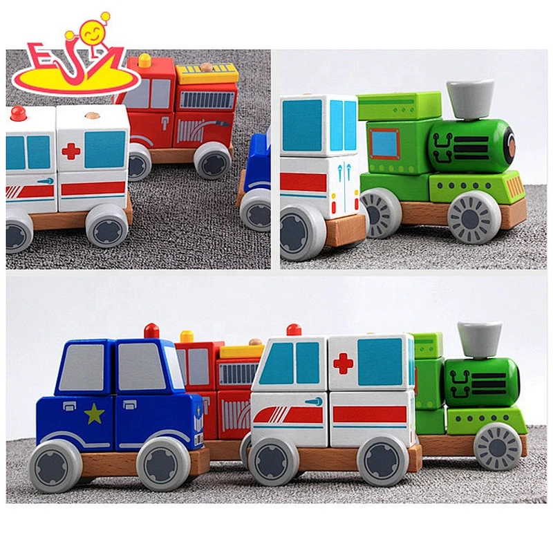 2021 Promotion wooden toy pretend ambulance early educational play set car W04A533