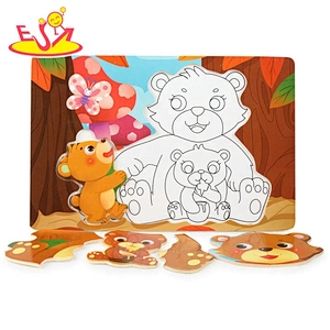 Wooden Coloring graffiti shape puzzle W14D217