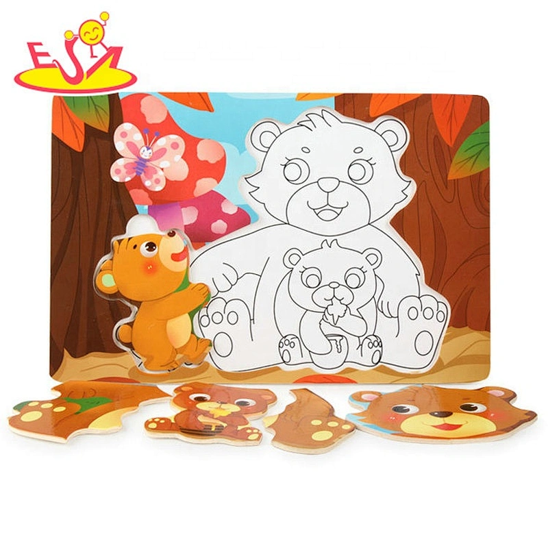Wooden Coloring graffiti shape puzzle W14D217