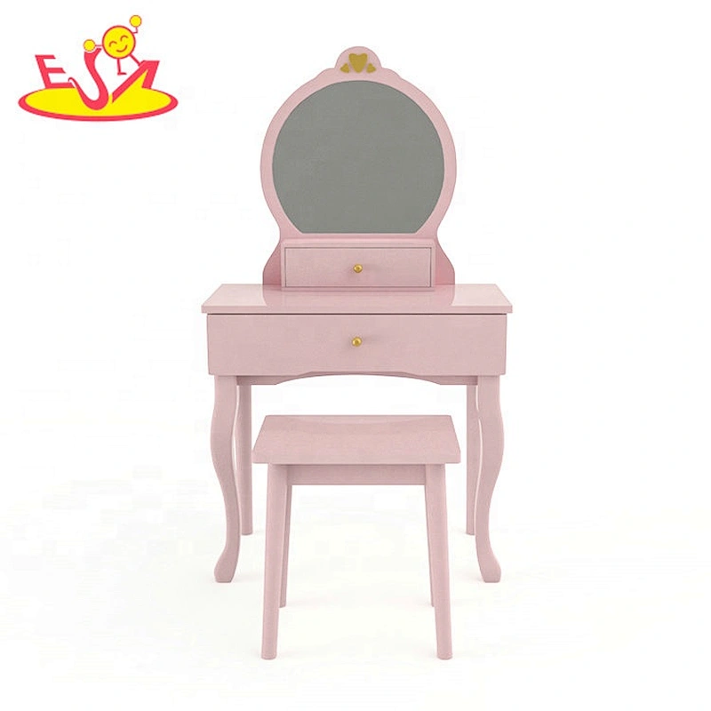 Customize wooden girls pink dressing table for wholesale W08H140A
