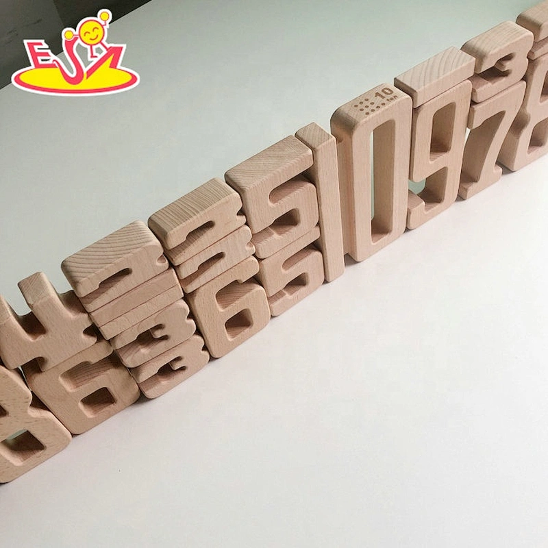 2021 wholesale kids wooden number building blocks with box W13A238