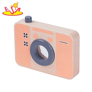 2021 New design wooden cute camera kaleidoscope for kids W01A367B