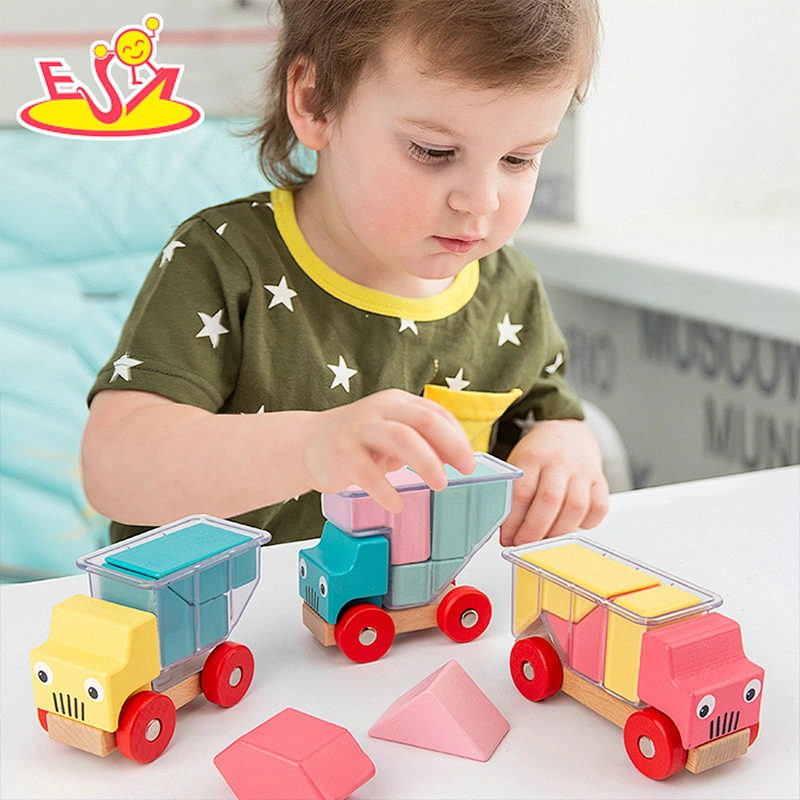 2021 New arrival assembling toy car educational wooden engineering vehicle toy for preschool kids W04A537
