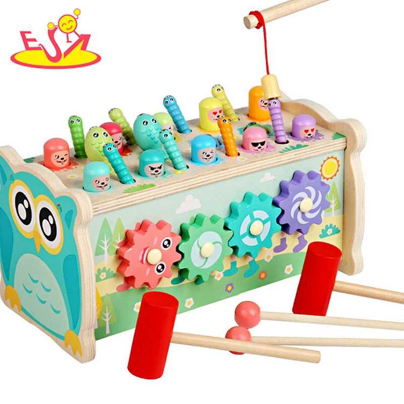 High quality funny wooden baby hammer toy for wholesale W11G083