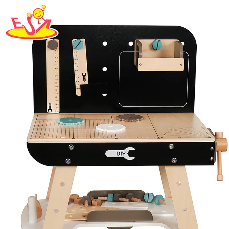 Customize educational wooden drill & learn toolbox workbench DIY toys for kids W03D140