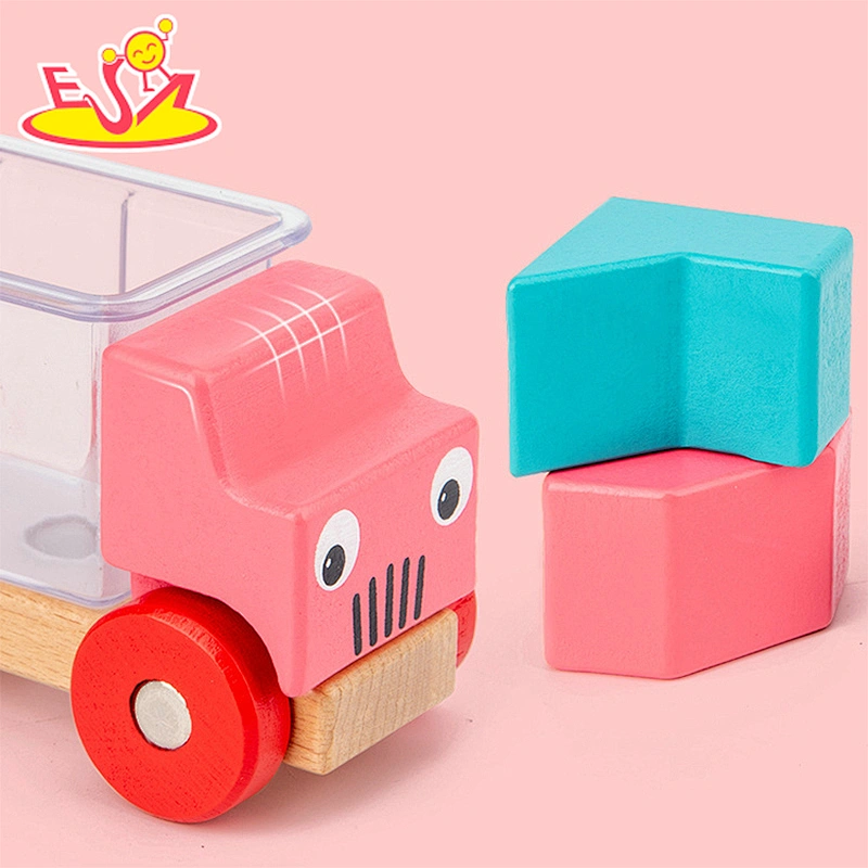 2021 New arrival assembling toy car educational wooden engineering vehicle toy for preschool kids W04A537