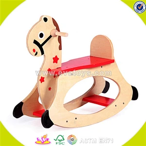 Best wooden children rocking horse toy wooden horse for wholesale W16D017