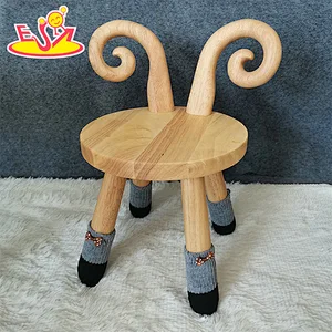 2021 New arrival cute goat shape wooden customized chair for kids W08G311