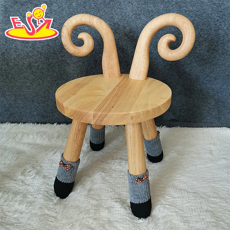 2021 New arrival cute goat shape wooden customized chair for kids W08G311