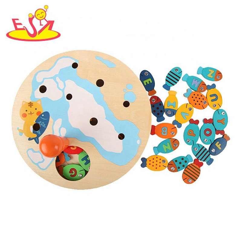 Top sale classical intelligent fishing wooden magnetic toys for kids W01A398
