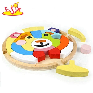 Hot sale educational Wooden animal blocks puzzle W14A259