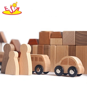 New wooden car shape blocks traffic building stacking toys for kids W04C206