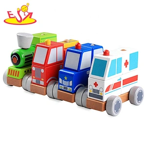 2021 Promotion wooden toy pretend ambulance early educational play set car W04A533