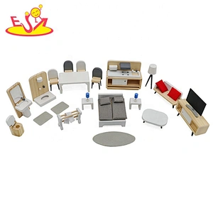 2021 Wholesale wooden baby doll house furnitures for pretend play W06B105