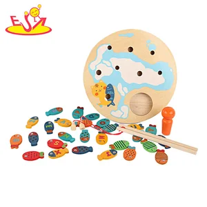 Top sale classical intelligent fishing wooden magnetic toys for kids W01A398