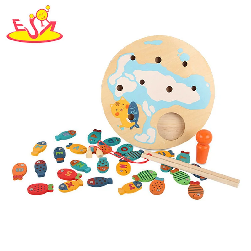 Top sale classical intelligent fishing wooden magnetic toys for kids W01A398