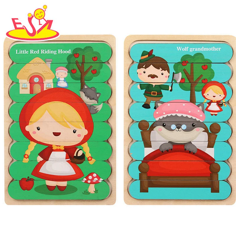 New arrived wooden cartoon learning puzzle preschool shape recognition game jigsaw puzzle for children W14A293