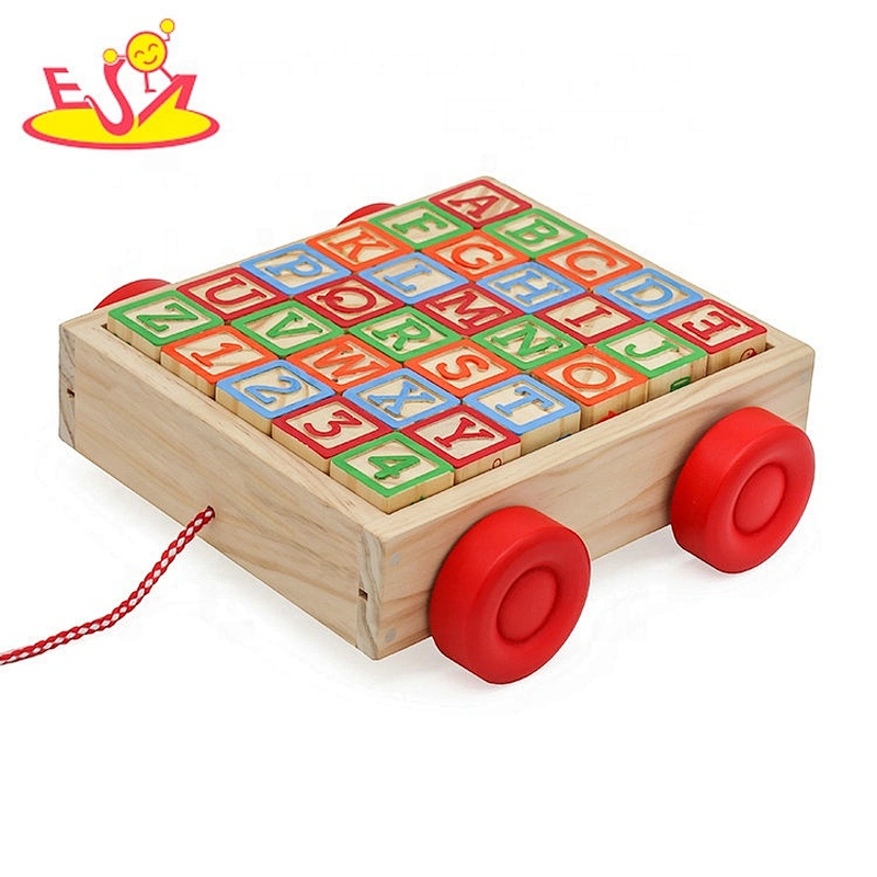 2021 wholesale Wooden blocks car for toddlers W13C045
