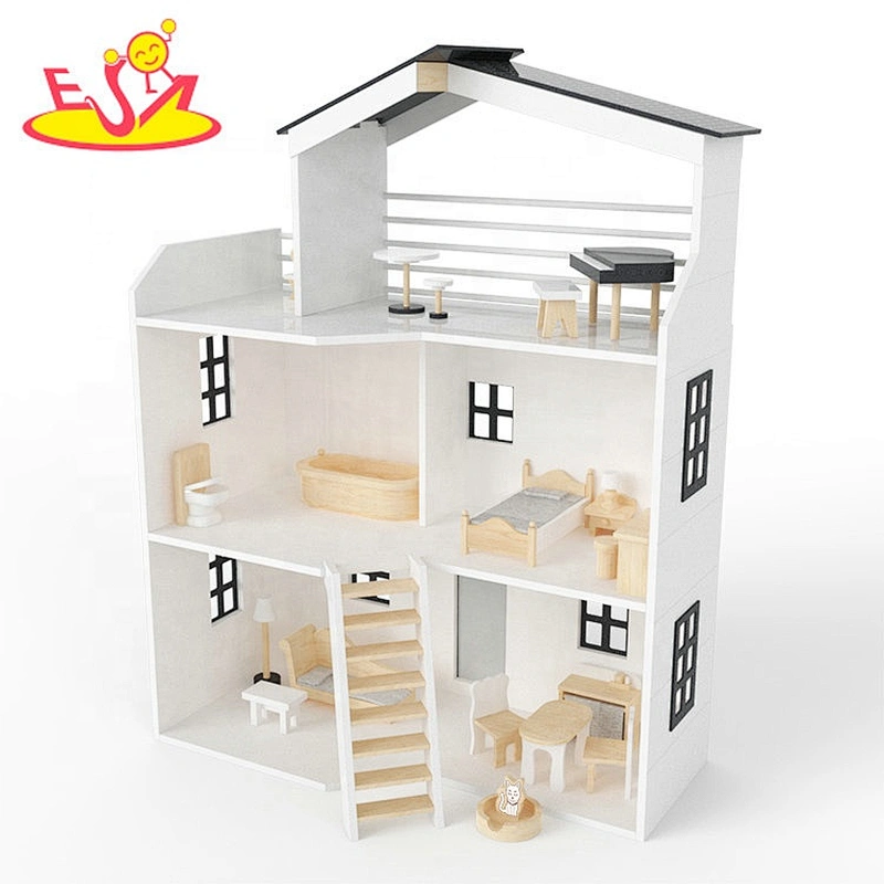 2021 new sale wood doll house  toys for pretend play  W06A404
