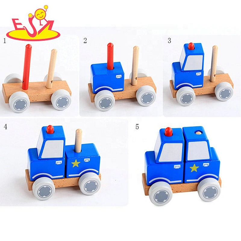 2021 Customize Wooden police car set for kids W04A530