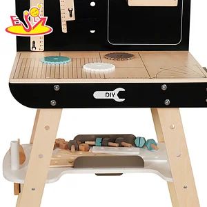 Customize educational wooden drill & learn toolbox workbench DIY toys for kids W03D140
