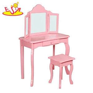 2021 Hot sale kids wooden pink dressing table with drawers W08H134