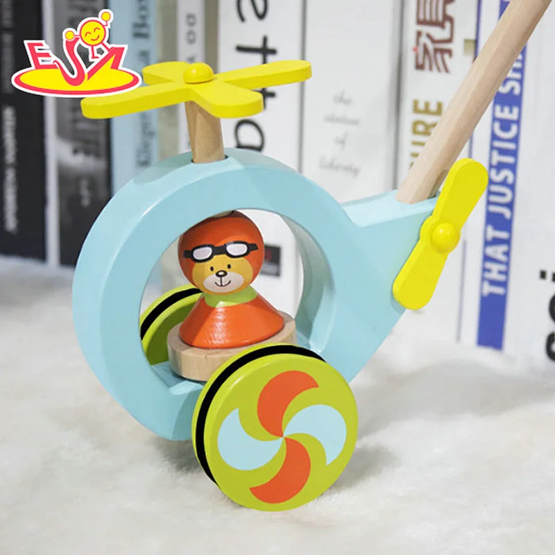 New arrived cartoon wooden animal car pull toy for kids W05A031