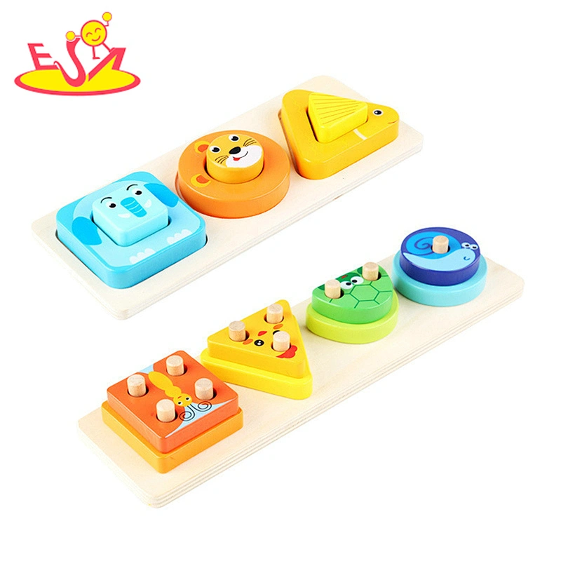 2021 New arrival shape matching toys early educational animal recognition game stacking block  W13E157