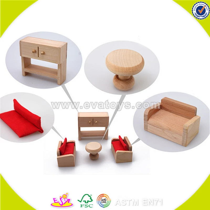 wholesale baby wooden doll house cheap kids wooden doll house top fashion children doll house W06A099