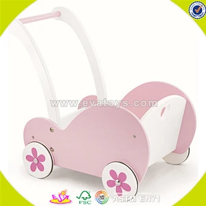 wholesale lovely wooden doll prams stroller for kids push W16E032