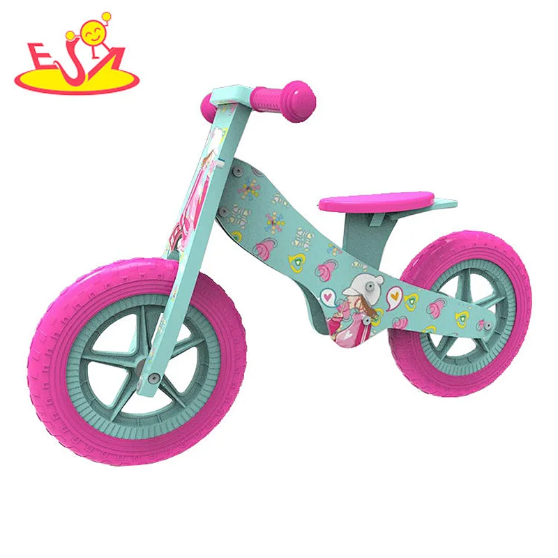 Customize preshcool wooden pink balance bike for girls  W16C262